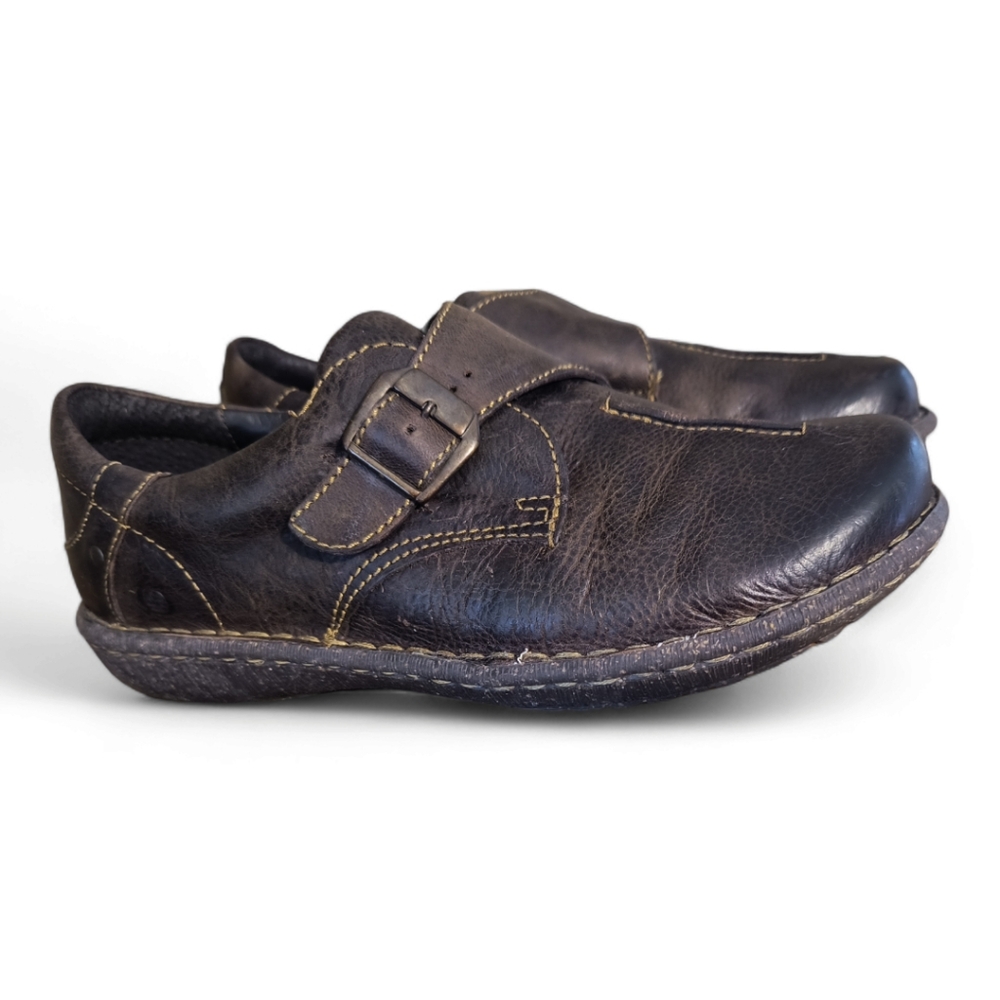 Born W62021 Gilda Women Brown Leather Monk Strap Oxford Shoe Size 8
